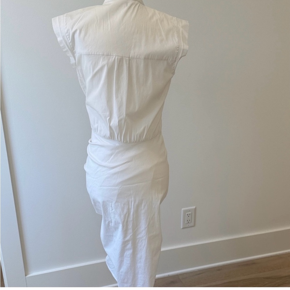 Veronica beard ruched shirt dress white dress - Picture 7 of 7